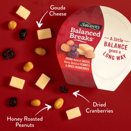 Sargento Balanced Breaks Gouda Cheese Honey Roasted Peanuts & Dried Cranberries Snacks Perspective: left