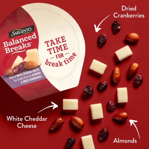 Sargento® Balanced Breaks® White Cheddar Cheese Almonds & Dried Cranberries Snack Kit Perspective: left