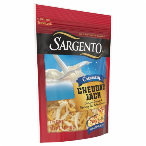 Sargento Creamery Shredded Cheddar Jack Cheese Perspective: left