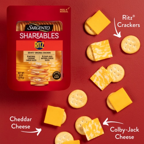 Sargento® Shareables Cheddar & Colby Jack Sliced Cheese with Ritz® Original Crackers Perspective: left
