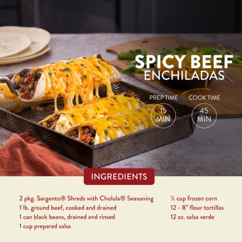 Sargento® Cholula® Queso Quesadilla & Asadero Shredded Cheeses with Hot Sauce Seasonings Perspective: left
