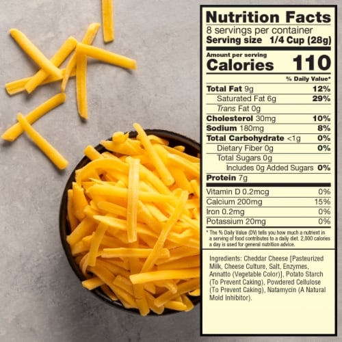 Sargento Off the Block Shredded Sharp Cheddar Cheese Perspective: left
