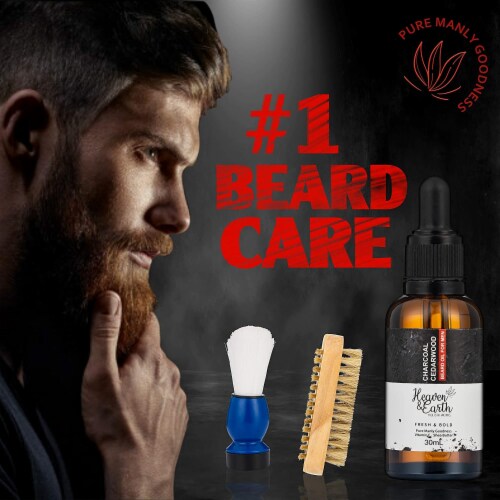 Grooming Kit for Men 18-Piece Gift Set. Charcoal Cedarwood, Natural. Bath & Body Perspective: left