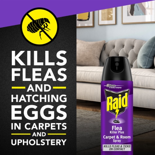 Raid Flea Killer Plus Carpet & Room Spray Kills Fleas & Flea Eggs for Up to 4 Weeks, 16 oz Perspective: left