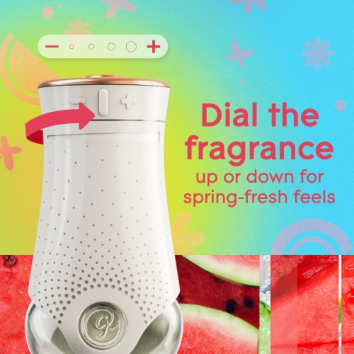 Glade PlugIns Scented Oil Air Freshener, Wonder Melon Limited Edition, 1.34 oz Total, 2 Refills Perspective: left