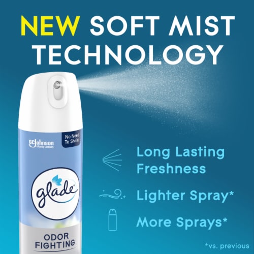 Glade Odor Fighting Soft Mist Air Freshener Room Spray, Clean Linen Perspective: left
