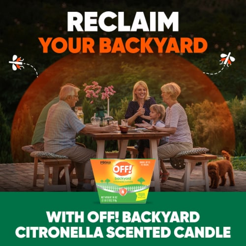 Scented Citronella Candle, 18 oz, 1 CT, Backyard Outdoor Candle, Burn Time Up to 40 Hours Perspective: left