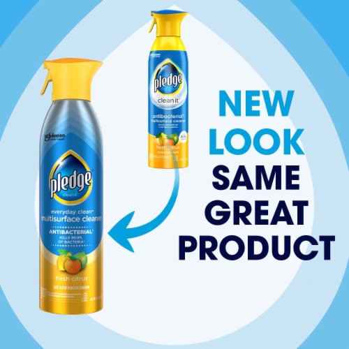Pledge® Everyday Clean™ Multisurface Antibacterial Cleaner Fresh Citrus Aerosol Spray Perspective: left