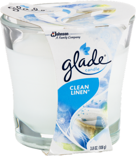 Glade Clean Linen Candle Perspective: left