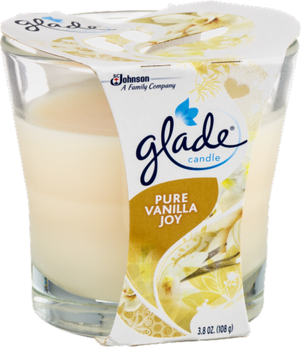 Glade Cream Pure Vanilla Joy Scent Jar Air Freshener Candle 3-1/16 in. H x 3-1/4 in. Dia. 3.4 Perspective: left