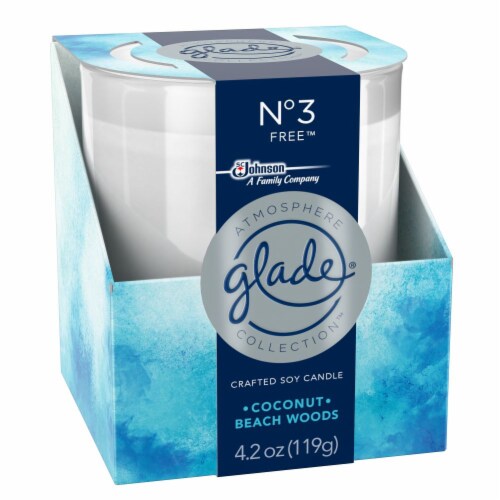 Glade Candle No. 3 Coconut And Beach Woods Perspective: left