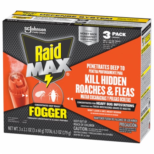 Raid Max® Deep Reach Concentrated Insecticide Fogger Perspective: left