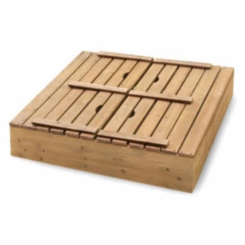 Covered Convertible Cedar Sandbox/Bench Seats Perspective: left