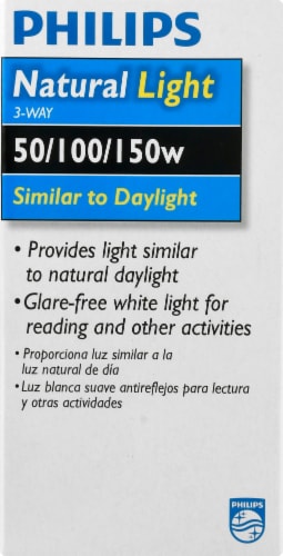Philips 50/100/150-Watt 3-Way Natural Light Bulb Perspective: left