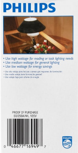 Philips 50/200/250-Watt 3-Way Medium Base A21 Light Bulbs Perspective: left