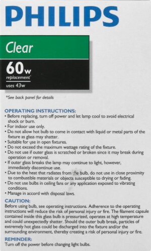 Philips 43-Watt (60-Watt) Medium Base A19 Light Bulbs Perspective: left