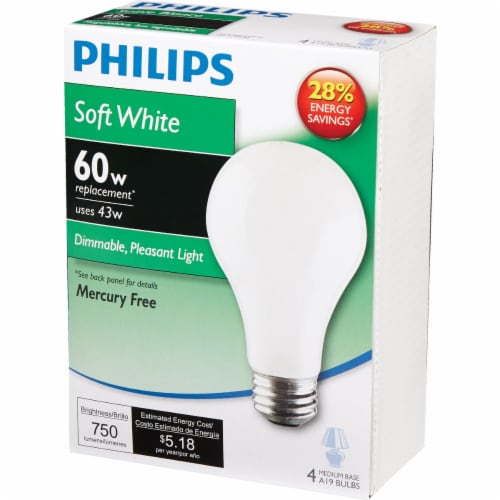 Philips EcoVantage 43-Watt (60-Watt) Medium Base A19 Light Bulbs Perspective: left