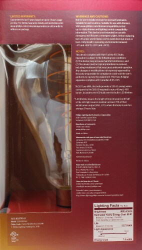 Philips 7.5-Watt (40-Watt) A50 Vintage LED Light Bulb Perspective: left