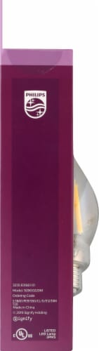 Philips 5.5-Watt (60-Watt) Candelabra Base Bent Tip Candle BA11 LED Light Bulbs Perspective: left