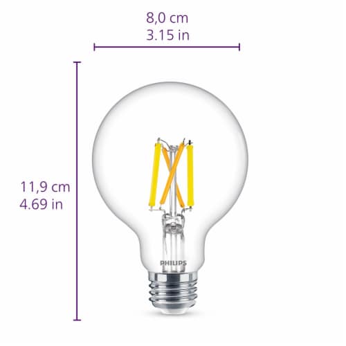 Philips 5-Watt (60-Watt) G25 Globe LED Globe Dimmable Flicker Free Light Bulb - Daylight (5000K) Perspective: left
