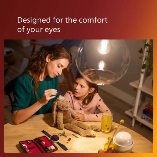 Philips 3.5-Watt (25-Watt) T10 Vintage LED Light Bulb - Amber Light (2000K) Perspective: left