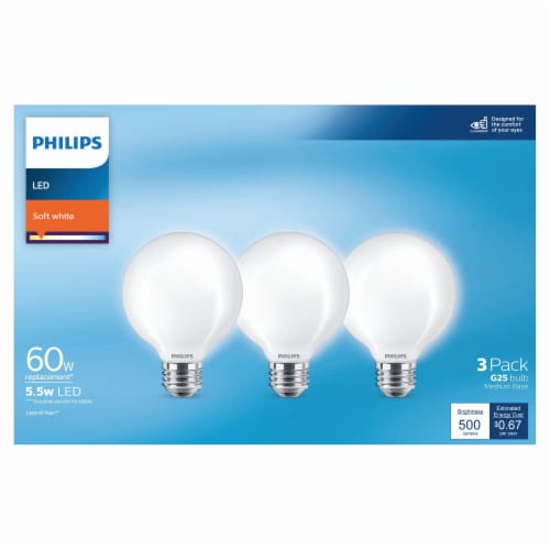 Philips 5.5-Watt (60-Watt) Globe G25 LED Light Bulbs Perspective: left