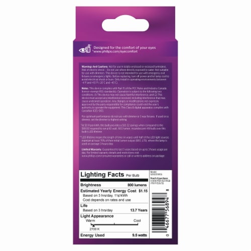 Philips Scene Switch 9.5-Watt (60-Watt) A19 LED Multi Color Changing Light Bulb Perspective: left