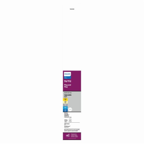 Philips 32 Watt 16- Watt Equiv T-8 Plug and Play Light Bulb Multi 5-CCT Light Bulb 3000K-6500K Perspective: left