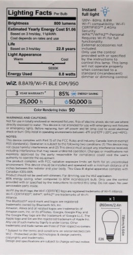 Wiz Dimmable Smart LED Light Bulb - Daylight Perspective: left