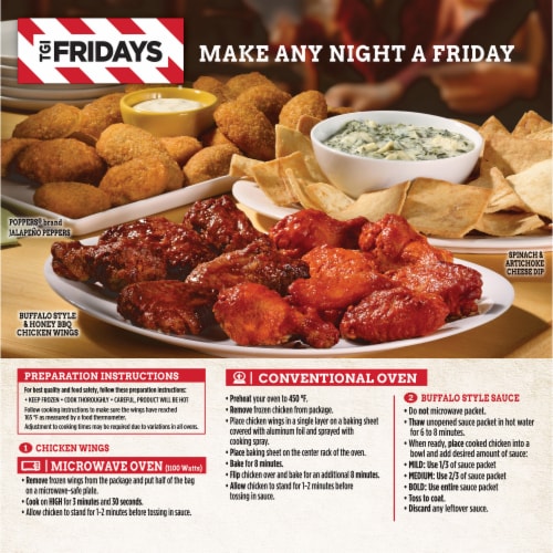 TGIF Buffalo Style Chicken Wings Frozen Snacks Perspective: left