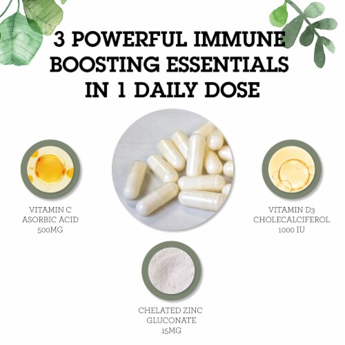Quantum Health® CDZ Immune Support Capsules Perspective: left