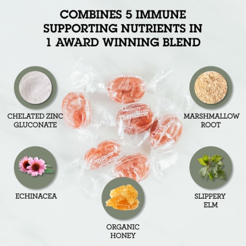Quantum Health® TheraZinc® Blood Orange Lozenges Perspective: left