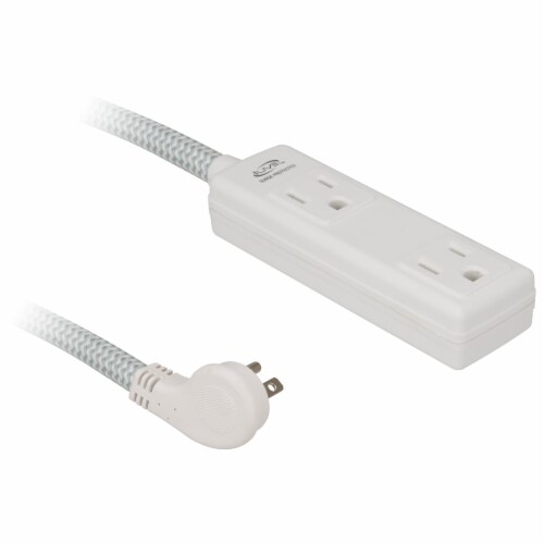 iLive 3-Outlet Fabric Power Cord - White Perspective: left