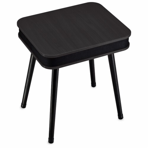 Square Speaker End Table - Black Perspective: left