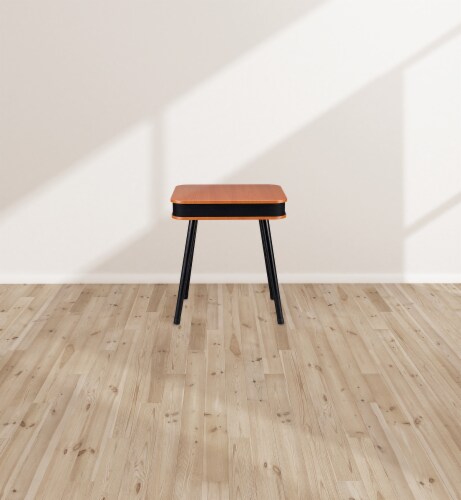 Square Speaker End Table - Brown Perspective: left
