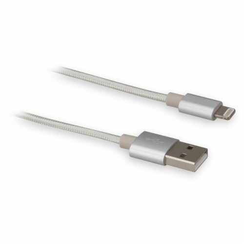 iLive IAT010W Fabric Lightning Cable - White Perspective: left