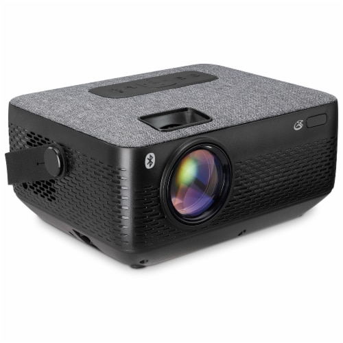 GPX Rechargable Bluetooth Projector - Gray/Black Perspective: left