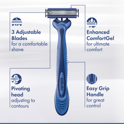 Gillette Sensor3 Men's Disposable Razor, 4 Razors Perspective: left