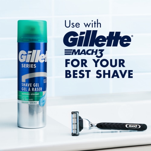 Gillette Series TGS Men's Sensitive Soothing with Aloe Vera Shave Gel Perspective: left