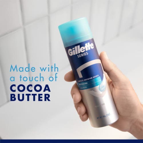 Gillette Series Moisturizing with Cocoa Butter Men's Shave Gel Perspective: left