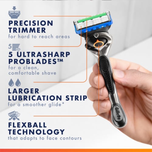 Gillette ProGlide Men's 5-Blade Razor Blades Refills Cartridges Perspective: left