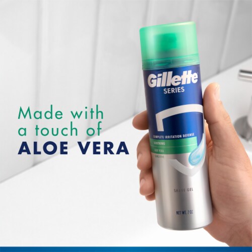 Gillette Series for Men Soothing with Aloe Vera Shave Gel Twin Pack Perspective: left