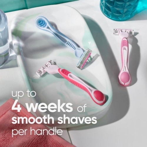 Gillette Venus Simply3 Colors Handles Women's 3-Blade Disposable Razors Perspective: left