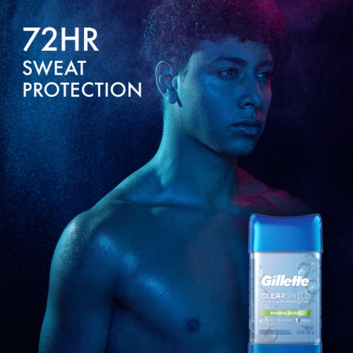 Gillette Power Rush Clear Gel Twin Pack Antiperspirant and Deodorant Perspective: left