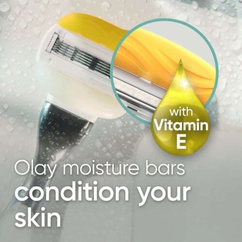 Gillette Venus ComfortGlide plus Olay Coconut Women's Razor Blade Refills Cartridges Perspective: left