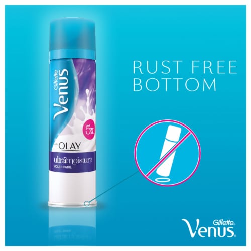 Gillette Venus with Olay UltraMoisture Violet Swirl Shave Gel Perspective: left