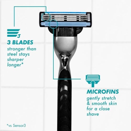 Gillette Mach3 Men's Razor Blades Refill Cartridges Perspective: left