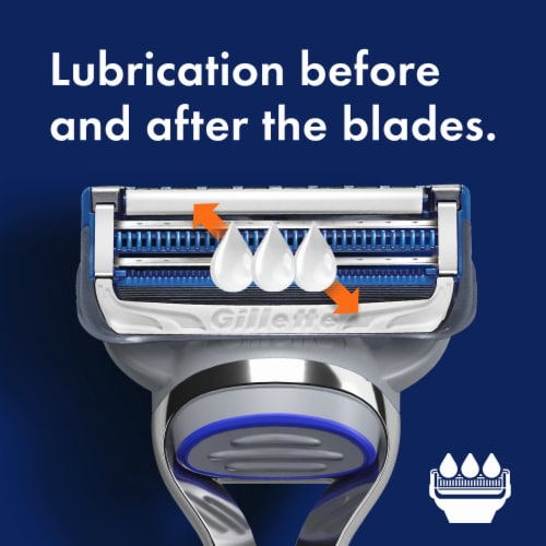Gillette® SkinGuard Men's Razor Flex Handle + 1 Blade Refill Cartridge Perspective: left