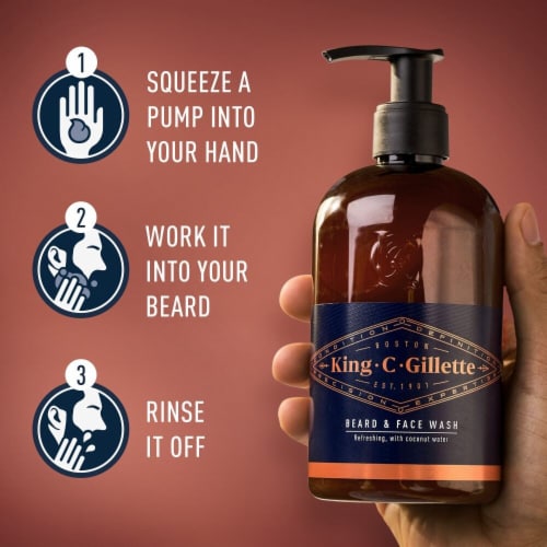 King C. Gillette Men's Beard and Face Wash Perspective: left