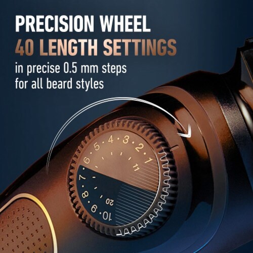 King C. Gillette Men's Cordless Rechargeable Electric Beard Trimmer Perspective: left